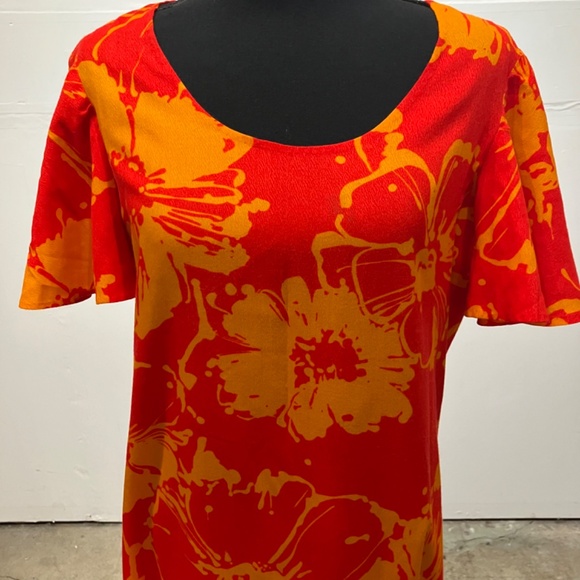 Orange floral print maxi dress - Picture 5 of 9